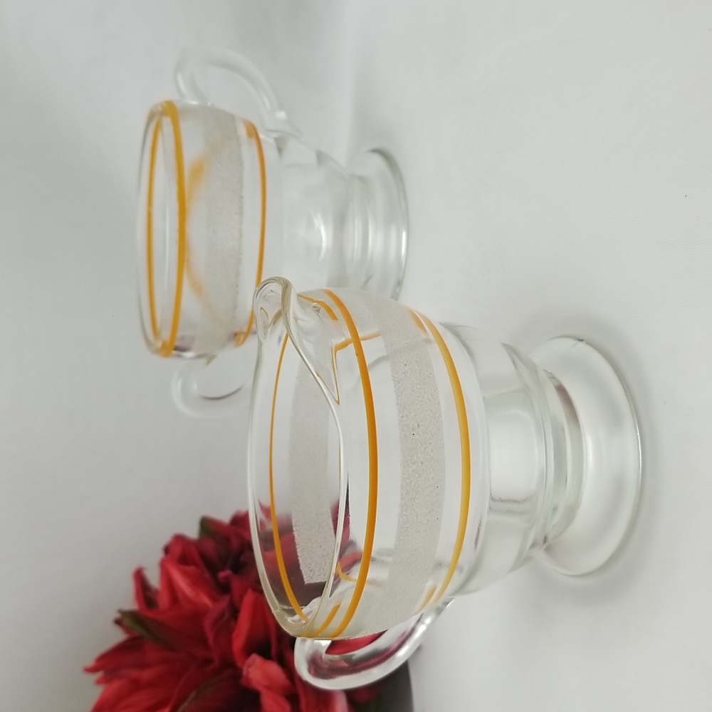 Bartlett-Collins Glass Creamer & Sugar Set